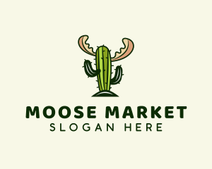 Moose - Cactus Moose Antler logo design