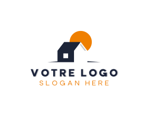 Real Estate Property Roofing Logo