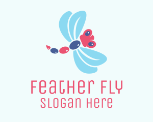 Cute Flying Dragonfly  logo design