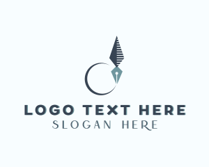 Crescent Moon Feather Pen Logo