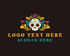 Dia De Los Muertos - Creative Skull Festival logo design