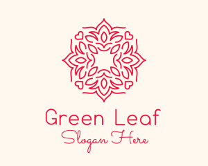 Botanical Leaf Heart logo design