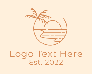 Palm Springs - Tropical Beach Resort logo design
