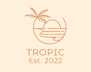 Tropical Beach Resort logo design