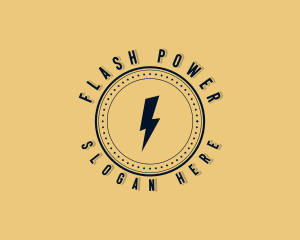 Thunder Lightning Badge logo design