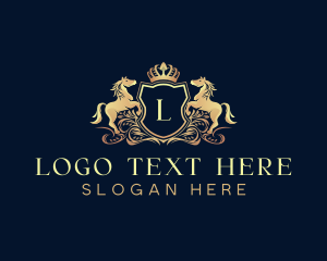 Vintage - Horse Crown Insignia logo design