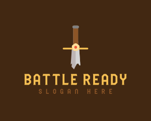 Broken Battle Sword logo design