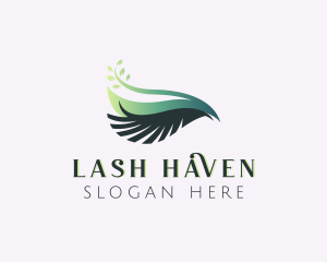 Leaf Eyelash Makeup logo design