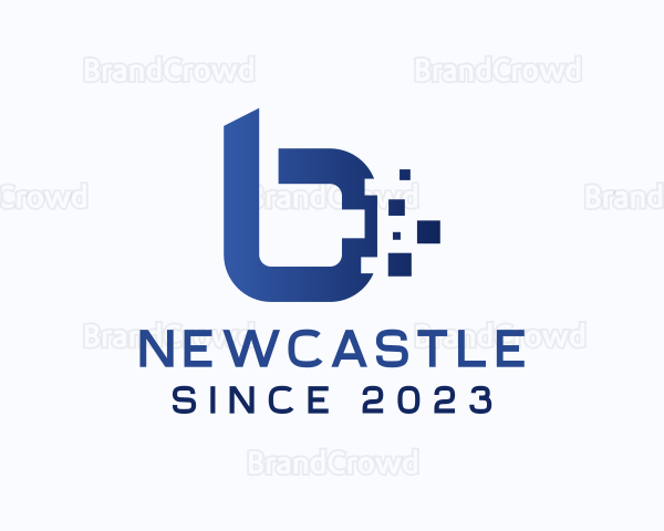 Digital Pixel Letter B Logo
