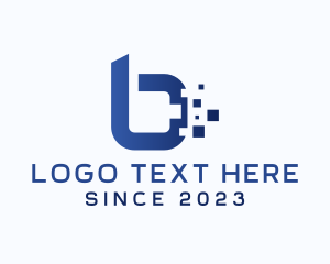 Pixelated - Digital Pixel Letter B logo design