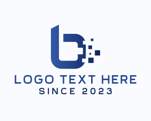 Video Game - Digital Pixel Letter B logo design