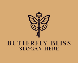 Butterfly - Elegant Key Butterfly logo design