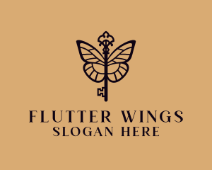 Butterfly - Elegant Key Butterfly logo design