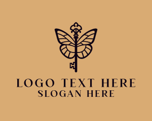 Elegant Key Butterfly Logo