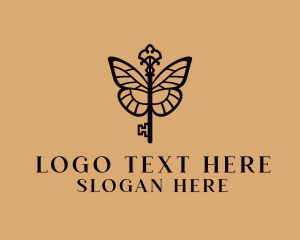 Elegant Key Butterfly Logo