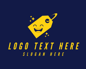 Happy - Shopping Tag Smiley logo design