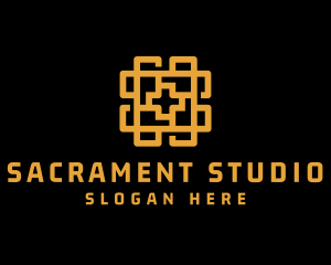 Sacrament - Gold Holy Cross Pattern logo design