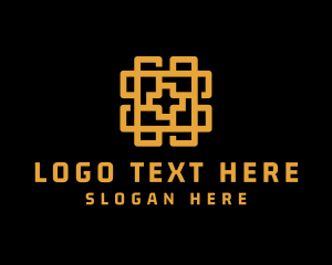 Funeral - Gold Holy Cross Pattern logo design