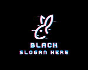 Digital Bunny Glitch Logo