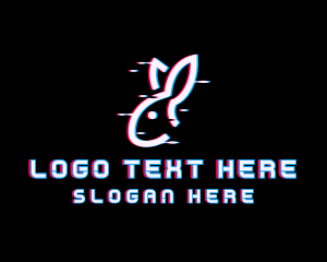 Digital Bunny Glitch Logo