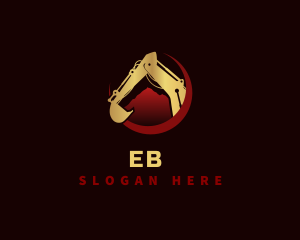 Excavator Backhoe Machinery logo design