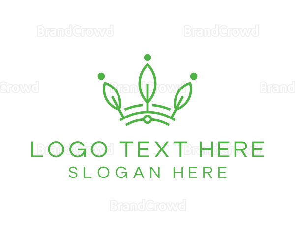 Green Leaf Tech Crown Logo