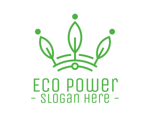 Renewable - Green Leaf Tech Crown logo design