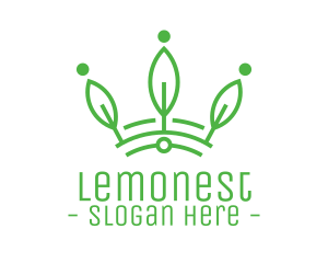 King - Green Leaf Tech Crown logo design