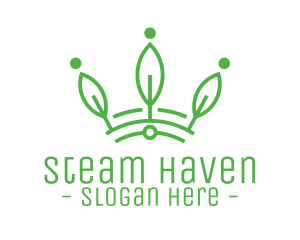 Sauna - Green Leaf Tech Crown logo design