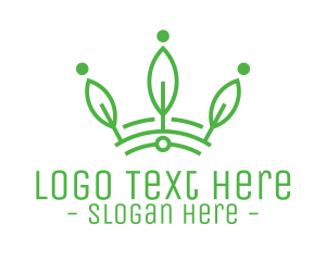 Queen - Green Leaf Tech Crown logo design