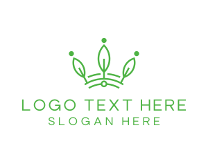 Green Leaf Tech Crown logo design