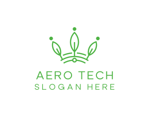 Green Leaf Tech Crown logo design