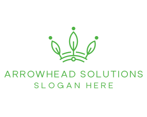 Green Leaf Tech Crown logo design