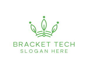 Green Leaf Tech Crown logo design