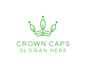 Green Leaf Tech Crown logo design