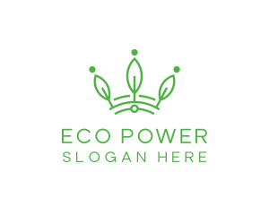 Renewable - Green Leaf Tech Crown logo design