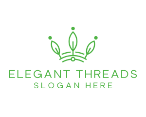 Green Leaf Tech Crown logo design