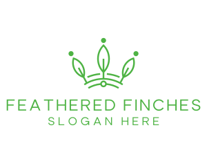 Green Leaf Tech Crown logo design