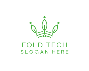 Green Leaf Tech Crown logo design