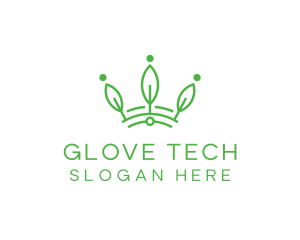 Green Leaf Tech Crown logo design