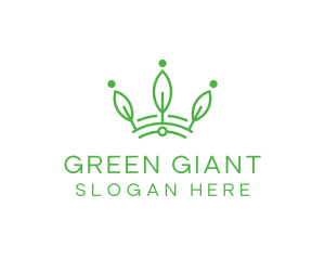 Green Leaf Tech Crown logo design