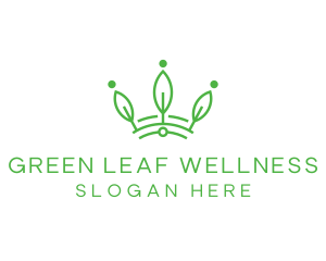 Green Leaf Tech Crown logo design