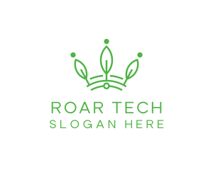 Green Leaf Tech Crown logo design