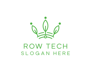 Green Leaf Tech Crown logo design