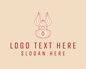 Horns - Viking Barbarian Avatar logo design