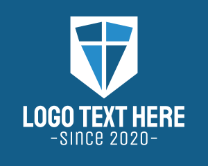 God - Shield Religion Cross logo design