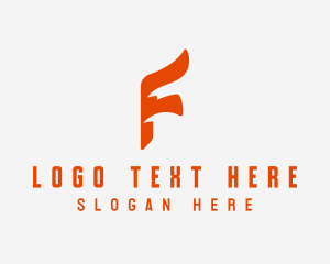 Calligraphy - Flow Flag Ribbon Letter F logo design