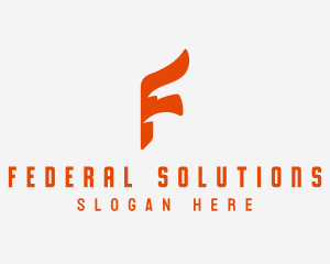 Flow Flag Ribbon Letter F logo design