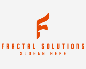 Flow Flag Ribbon Letter F logo design