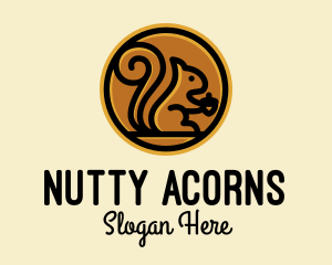 Brown Squirrel Acorn logo design